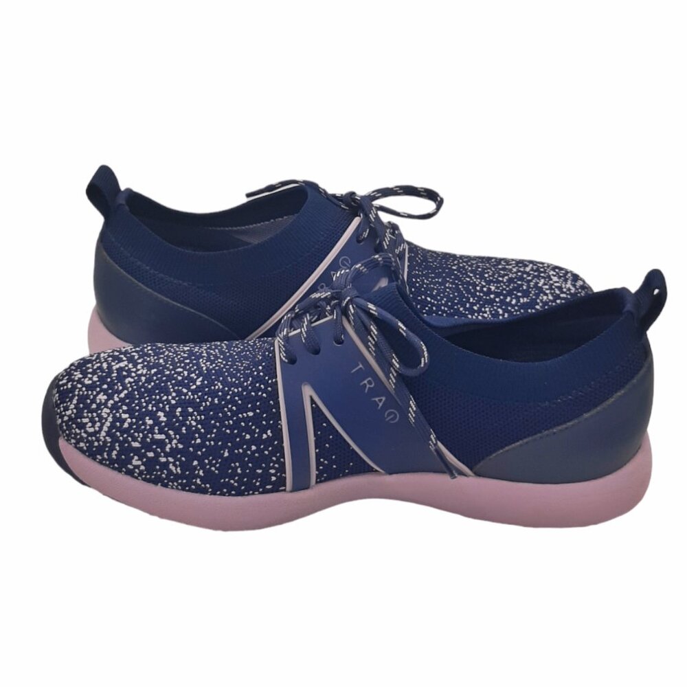 TRAQ By Alegria QOOL Lavender Navy & Lavender Lace Up Athletic Sneakers SZ 37 - Picture 9 of 12
